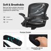 51He6UaWGpS._AC_.jpg COMHOMA Chaise de Bureau Fauteuil Pivotant Siège Ergonomique en Maille Respirant avec Accoudoirs Pliables Fonction Berçante Réglable en Hauteur (Noir)