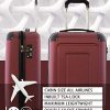 51IE3rl4dkL._AC_.jpg Happy Trolley - Lugano Bagage à Main, Bagage de Cabine, Valise, très léger, TSA, 55 cm, 40L, Bourgogne