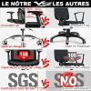 HomeGoGo Chaises de Bureau, Siège d'Ordinateur Ergonomique en Maille pour Maison, Fauteuil Exécutif Réglable Pivotant avec Appui-tête Accoudoir pour Hommes et Femmes, Capacité Charge de 150kg, LJ-301A