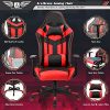 51JcFMss4ES._AC_.jpg Acethrone Chaise de Jeu de Bureau Ergonomique, Siège Gamer Confortable, Fauteille Gamer Tissu, Chaise Gaming, Dossier Inclinable 90 ° à 135 °, Pivotante 360 °, Hauteur Accoudoirs Réglables (Noir)