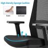 SIHOO Chaise de Bureau à Domicile, Fauteuil de Bureau avec Support Lombaire et accoudoirs réglables, Dossier en Maille Respirant Confortable et siège rembourré (Noir)