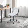 51KM8mCS0qL._AC_.jpg LEMROE Chaises de Bureau Ergonomique, Fauteuil pivotant,Cuir PU, Chaise de Maison,réglable Tabouret pivotant avec Dossier Cuir PU (Blanc + Noir, 1 PC)