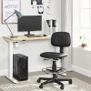 51KoGnUjsZL._AC_.jpg SONGMICS Fauteuil de bureau, Chaise en toile, Siège ergonomique, Tabouret, avec repose-pieds réglable, pivotant à 360°, charge 120 kg, Noir OBN027B01