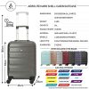 51Mz9kdGL._AC_.jpg Aerolite ABS Bagage Cabine Bagage à Main Valise Rigide Légere à 4 roulettes, pour Ryanair, Easyjet, Air France et Plus, Set de 2 Valises, Gris Foncé