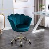 51M8bR41-SL._AC_.jpg Wahson Chaise de bureau pivotante en velours Fauteuil de Bureau réglable en hauteur Chaise pour chambre à coucher/coiffeuse (Bleu sarcelle)