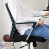 51MMZCMJhrL._AC_.jpg SONGMICS Fauteuil de bureau pivotant, Chaise à dossier, Siège, Hauteur réglable, Noir OBN83B