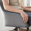 51MpxPQInpS._AC_.jpg SONGMICS Chaise de bureau avec surface en tissu velours, Fauteuil pivotant, Siège ergonomique, rembourrage en mousse, hauteur réglable, Gris Clair OBG012G01