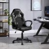 51Np2HIutBL._AC_.jpg Yaheetech Chaise de Bureau Fauteuil Gaming Pivotant 150kg Dossier Haut Ergonomique, Hauteur Réglable, Inclinable, Siège Rembourré Noir