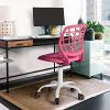 LeMonde Carnation - Siege Chaise de Bureau Enfant en Tissu Dactylo en Tissu Ajustable avec roulettes Rose