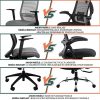 51PHl7sdEES._AC_.jpg Chaise de Bureau EPLUS LIVING, Fauteuil Bureau Ergonomique avec Dossier Respirante Réglable,Coussin Elastique Imperméable,Accoudoirs Relevables,Appui-tête,Support Lombaire Piètement en Acier Rigide