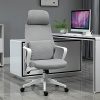 51PiaGUjDS._AC_.jpg Chaise de bureau tissu fauteuil bureau massant coussin lombaire intégré hauteur réglable pivotante 360° gris