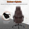 51Q4VMve11L._AC_.jpg Fauteuil de bureau massant avec repose-pieds amovible - 65,5L x 50l x 120,5-128,5H cm - marron
