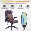 51QAigaBctL._AC_.jpg HOMCOM Fauteuil de Bureau Direction pivotant massant Chauffant électrique revêtement synthétique Chocolat
