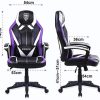 51QSnkYFFML._AC_.jpg Chaise Gaming Violet, Fauteuil Gamer avec Massage, Fauteuil de Jeu PC pour Adultes, Chaise de Bureau Style Racing Grand, Chaise d'ordinateur de gaming avec Accoudoir, Ergonomique Chaise Racing Purple