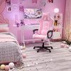 51QePLPLNS._AC_.jpg IntimaTe WM Heart Chaise Gaming Ergonomique, Siege Gamer Pivotant, Dossier Haut, Assise Rembourrée, Racing Chaise Fauteuil de Bureau avec Appui-tête et Soutien Lombaire Ajustables, Rose
