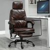 51RXB-lqqL._AC_.jpg Fauteuil de bureau massant avec repose-pieds amovible - 65,5L x 50l x 120,5-128,5H cm - marron