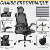 51SBM0TJwNL._AC_.jpg Chaise de Bureau Ergonomique EPLUS LIVING Fauteuil Bureau Coussin Elastique Imperméable Dossier 3 Angles Verouillable Accoudoir Relevable Appui-tête Support Lombaire Réglable Piètement en Acier Rigide