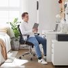 51TcbsXNVL._AC_.jpg SONGMICS Fauteuil de bureau pivotant, Chaise à dossier, Siège, Hauteur réglable, Noir OBN83B