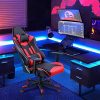 51UyL0d1KmS._AC_.jpg Acethrone Chaise de Jeu de Bureau Ergonomique, Siège Gamer Confortable, Fauteille Gamer Tissu, Chaise Gaming, Dossier Inclinable 90 ° à 135 °, Pivotante 360 °, Hauteur Accoudoirs Réglables (Noir)
