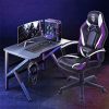 51V2DtHwIhL._AC_.jpg Chaise Gaming Violet, Fauteuil Gamer avec Massage, Fauteuil de Jeu PC pour Adultes, Chaise de Bureau Style Racing Grand, Chaise d'ordinateur de gaming avec Accoudoir, Ergonomique Chaise Racing Purple