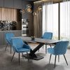 51VNRUt3WvL._AC_.jpg Sigtua Lot de 2 Chaises De Salle à Manger, Chaise De Salle à Manger Rembourrée en Velours avec Accoudoir Et Dossier (Blu, Velours)