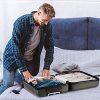 51WK00tsvFL._AC_.jpg Aerolite ABS Bagage Cabine Bagage à Main Valise Rigide Légere à 4 roulettes, pour Ryanair, Easyjet, Air France et Plus, Set de 2 Valises, Gris Foncé