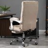 51XLFxAlryL._AC_.jpg Fauteuil de bureau manager grand confort repose-pied tétière intégrés dossier inclinable lin beige