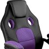 TecTake 800770 Chaise Fauteuil Siège de Bureau Hauteur Réglable Sportive Gamer - diverses Couleurs au Choix - (Noir-Pourpre | No. 403460)