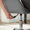 51aXrIruMKS._AC_.jpg SONGMICS Chaise de bureau avec surface en tissu velours, Fauteuil pivotant, Siège ergonomique, rembourrage en mousse, hauteur réglable, Gris Clair OBG012G01