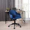 MEUBLE COSY Chaise de Bureau Ergonomique avec Accoudoirs Fauteuil Ordinateur Hauteur Réglable Velours Bleu et Base Noir