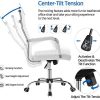 51c51AuO5KL._AC_.jpg Yaheetech Chaise de Bureau Ergonomique Fauteuil de Bureau Confortable Cuir PU avec Siège Rembourrée Pivotante Dossier Haut Inclinable Blanche