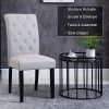 51cAtYFBzvL._AC_.jpg HOMCOM Lot de 2 chaises de Salle à Manger Chaise de cuicine Grand Confort Pieds en Bois Lin 47 x 55 x 100 cm