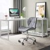 51cyQQlZIyL._AC_.jpg KJ Chaises de Bureau Ergonomique, Fauteuil pivotant,Cuir PU, Chaise de Maison,réglable Tabouret pivotant avec Dossier Cuir PU (Gris)