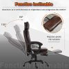 51eYho5QG1L._AC_.jpg Fauteuil de bureau massant avec repose-pieds amovible - 65,5L x 50l x 120,5-128,5H cm - marron