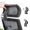 51ei1s2168L._AC_.jpg SONGMICS Fauteuil de bureau, Chaise de bureau en toile, Siège ergonomique, pivotant à 360°, support lombaire réglable, appui-tête, accoudoirs, inclinaison du dossier jusqu’à 120°, Noir OBN55BK