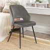 51fNOMyi2-S._AC_.jpg SONGMICS Lot de 2 Chaises de Salle à Manger, Chaise de Loisirs Moderne en Velours, Chaise de Cuisine rembourrée avec Pieds en métal, pour Salon, Gris LDC81GY