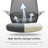 51fatWw4X8L._AC_.jpg SIHOO Chaise de Bureau rotative à 360 °, Siege de Bureau Ergonomique en Maille avec Support Lombaire Confortable, accoudoirs Pliables et réversibles, Fauteuil de Bureau avec Roues en Nylon (Gris)