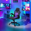 TecTake 800770 Chaise Fauteuil Siège de Bureau Hauteur Réglable Sportive Gamer - diverses Couleurs au Choix - (Noir-Pourpre | No. 403460)