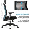 SIHOO Chaise de Bureau à Domicile, Fauteuil de Bureau avec Support Lombaire et accoudoirs réglables, Dossier en Maille Respirant Confortable et siège rembourré (Noir)