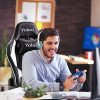 51hD3PQElgL._AC_.jpg YOLEO Chaise Gaming, Chaise de Bureau, Siège Ergonomique, Fauteuil de Gaming Professionnel, Dossier Haut, Hauteur réglable, Charge Max 150 kg, Blanc