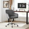 51iwOQ5gHS._AC_.jpg SONGMICS Chaise de bureau avec surface en tissu velours, Fauteuil pivotant, Siège ergonomique, rembourrage en mousse, hauteur réglable, Gris Clair OBG012G01