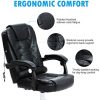 51jAfXlAKeL._AC_.jpg VONLUCE Chaise de Bureau avec Massage, Fauteuil de Bureau Pivotante, Chaise en Cuir PU avec Fonction Massage Réglable en Hauteur (sans Repose-Pieds)