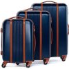 51k9DdfrHL._AC_.jpg FERGÉ Lot de 3 valises rigides à 4 roulettes doublées Milano Ensemble de Bagages, Ultra léger, empilables mallete Trolley Voyage Bleu
