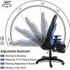 51k7gHYWCTL._AC_.jpg Blackpoolal Gaming Chair Chaise de bureau avec repose-pieds, chaise de bureau pivotante avec appuie-tête, coussin lombaire réglable en hauteur, ergonomique, capacité de charge 150 kg (Blue)