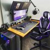 51lznfSBaSL._AC_.jpg Chaise Gaming Violet, Fauteuil Gamer avec Massage, Fauteuil de Jeu PC pour Adultes, Chaise de Bureau Style Racing Grand, Chaise d'ordinateur de gaming avec Accoudoir, Ergonomique Chaise Racing Purple