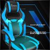51m8nU6y67S._AC_.jpg BASETBL Chaise Gaming, Fauteuil Gamer, Chaise de Course Ergonomique, Fauteuil PC Professionnel, Dossier Inclinable, avec Repose-Pied, Appui-Tête, Support Lombaire, Siège de Bureau en PU, Bleu et Noir