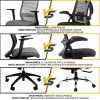 51mW2Na3Y7L._AC_.jpg Chaise de Bureau Ergonomique EPLUS LIVING Fauteuil Bureau Coussin Elastique Imperméable Dossier 3 Angles Verouillable Accoudoir Relevable Appui-tête Support Lombaire Réglable Piètement en Acier Rigide