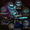 51mW2ojjhpL._AC_.jpg Yaheetech Chaise Gaming Fauteuil Gamer Ergonomique avec Appui-tête, Soutien Lombaire Ajustables, Accoudoir Réglable, Siège Pivotant, Charge de 140kg, Néon Bleu