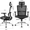 51mvnLQraUL._AC_.jpg MFAVOUR Chaise de Bureau Fauteuil Bureau Ergonomique Siège en Maille de Haute Élasticité avec 3D Accoudoir, Dossier Confortable de Design Courbe en S, Charge Max. 200kg, Grande Taille pour 180cm