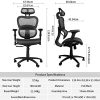 51nFowniinS._AC_.jpg Komene Chaise de Bureau Ergonomique, Fauteuil de Bureau reglable, Pivotante 360 ° Siège de Bureau, avec Dossier en Maille Respirante, Appui-tête et Accoudoir Réglable, Noir
